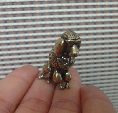 Vintage Style Solid Brass Poodle Figurine Dog Satue Home Decor Toy Gift