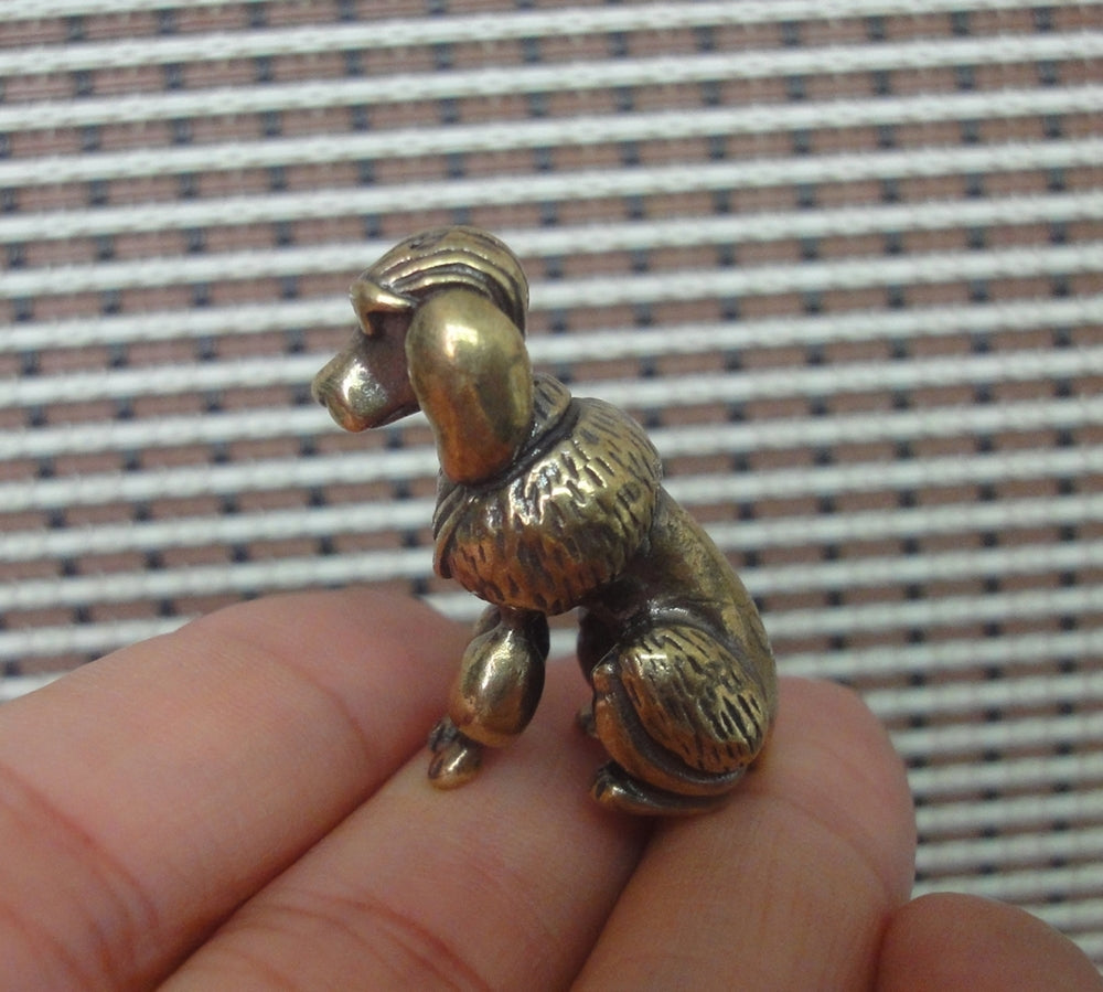 Vintage Style Solid Brass Poodle Figurine Dog Satue Home Decor Toy Gift