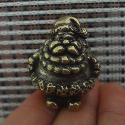 Solid Brass Santa Claus Old Man Figurine Statue for Home Decor