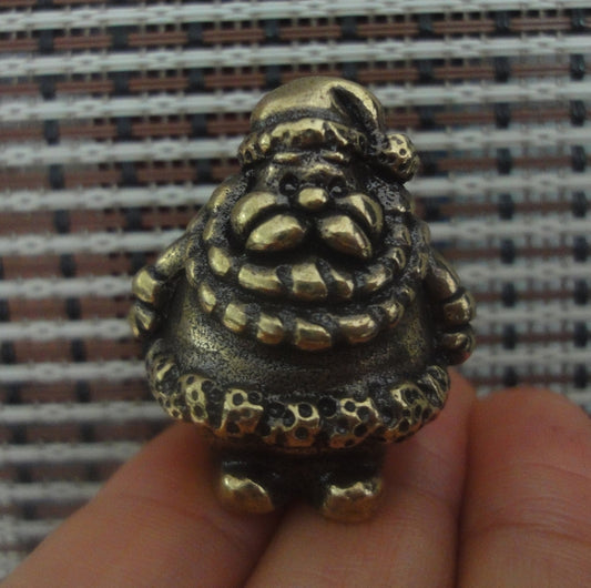 Solid Brass Santa Claus Old Man Figurine Statue for Home Decor