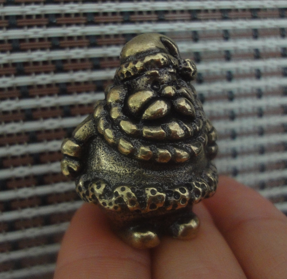 Solid Brass Santa Claus Old Man Figurine Statue for Home Decor