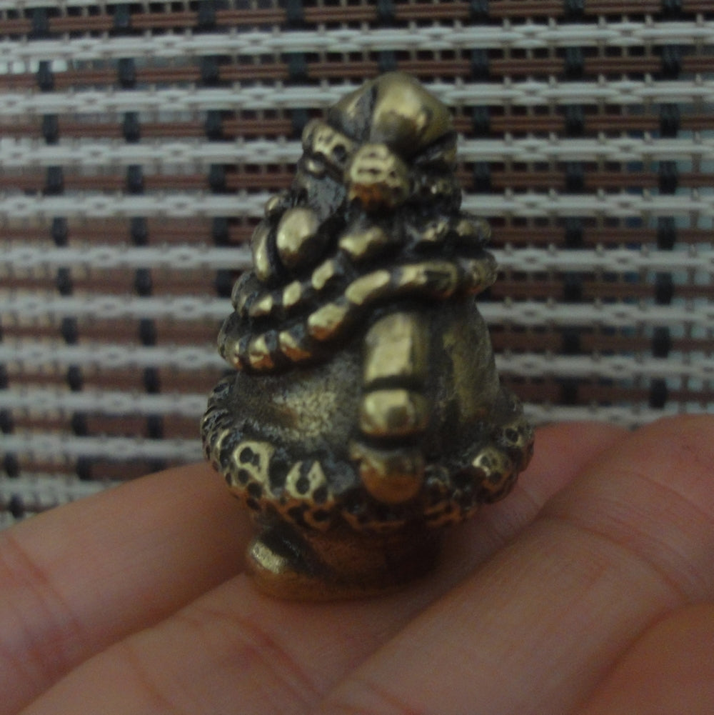 Solid Brass Santa Claus Old Man Figurine Statue for Home Decor