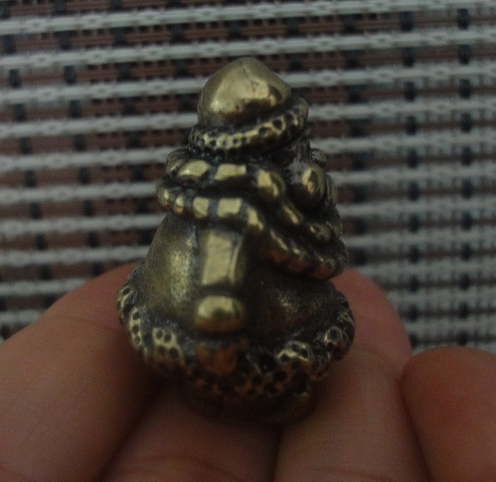 Solid Brass Santa Claus Old Man Figurine Statue for Home Decor