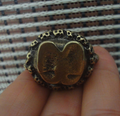 Solid Brass Santa Claus Old Man Figurine Statue for Home Decor