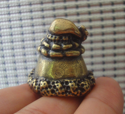 Solid Brass Santa Claus Seated Figurine Vintage Style Old Man Statue for Home Decor