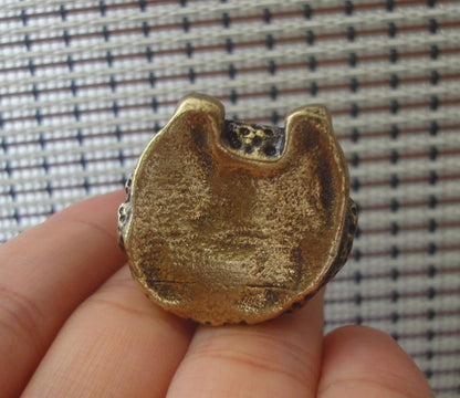 Solid Brass Santa Claus Seated Figurine Vintage Style Old Man Statue for Home Decor