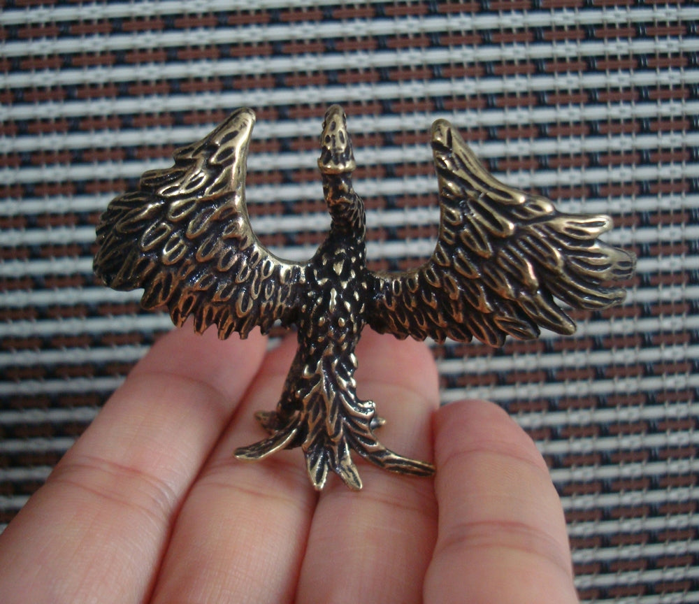 Solid Brass Copper Phoenix Animal Figurine Statue for Home Decor