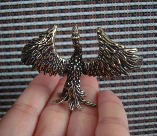 Solid Brass Copper Phoenix Animal Figurine Statue for Home Decor