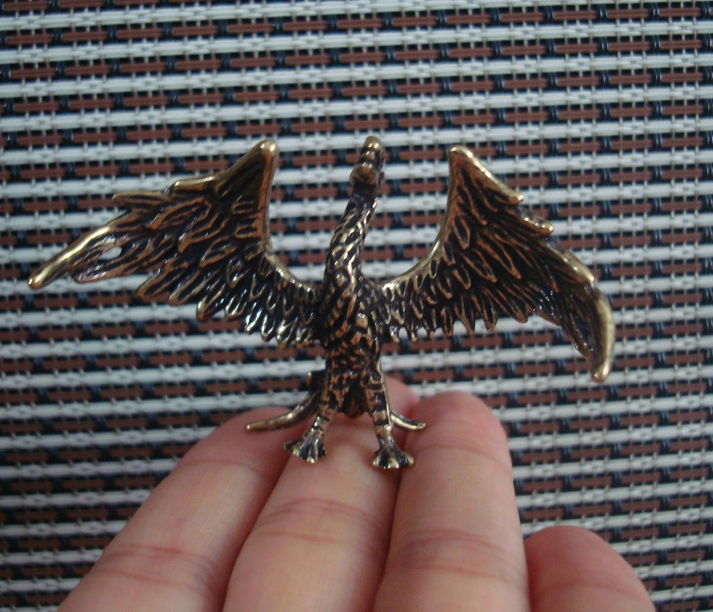 Solid Brass Copper Phoenix Animal Figurine Statue for Home Decor