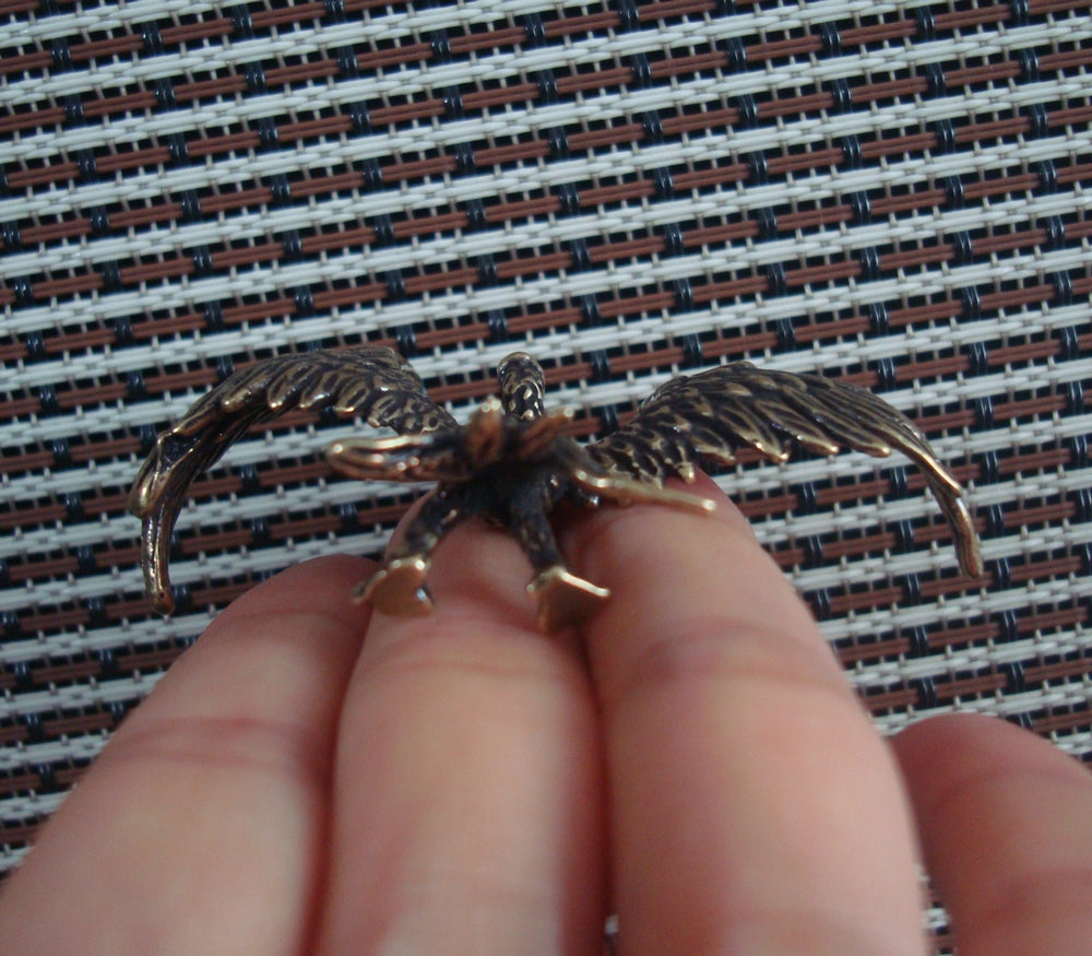 Solid Brass Copper Phoenix Animal Figurine Statue for Home Decor