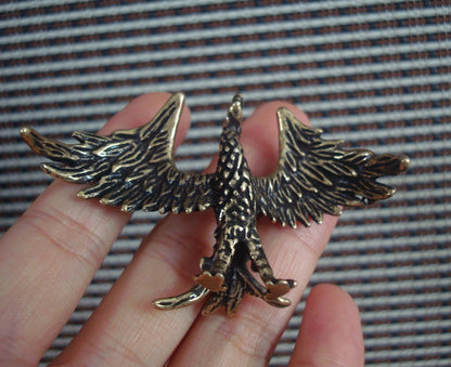 Solid Brass Copper Phoenix Animal Figurine Statue for Home Decor