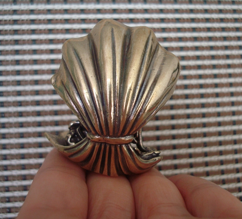 Solid Brass Sea Daughter Mermaid Figurine Vintage Style Pure Copper Statue