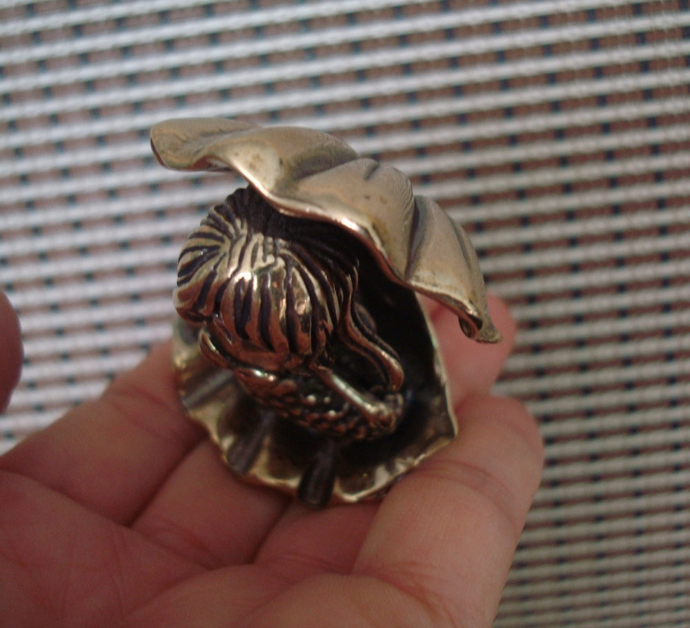 Solid Brass Sea Daughter Mermaid Figurine Vintage Style Pure Copper Statue