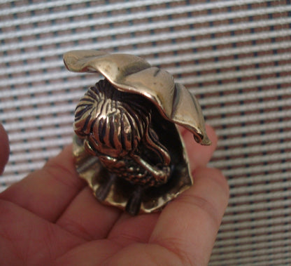 Solid Brass Sea Daughter Mermaid Figurine Vintage Style Pure Copper Statue