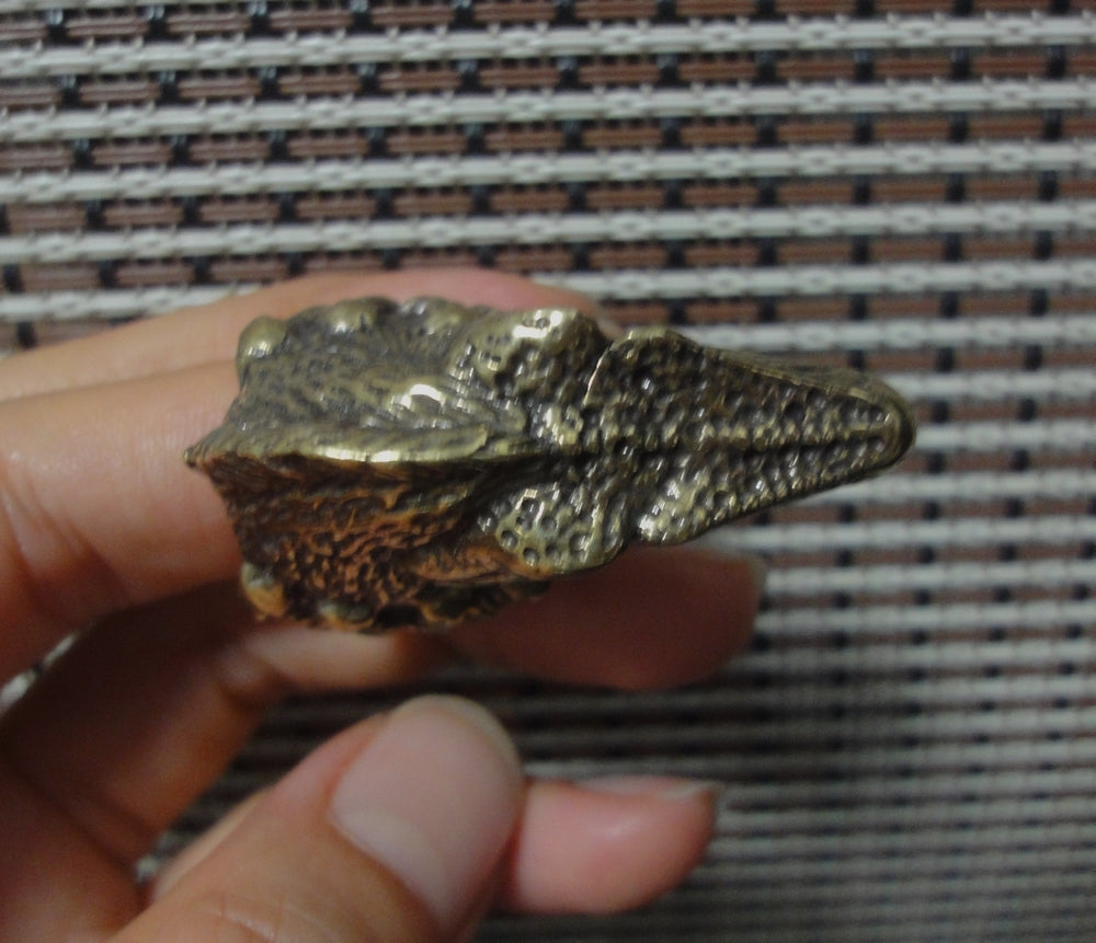 Vintage Style Solid Brass Cool Crocodile Head Men Open Ring-US Size 8