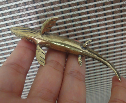 Solid Brass Salmon Fish Figurine Vintage Style Statue for Home Decor