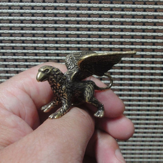 Solid Brass Strong Griffin Figurine Vintage Style Statue for Home Garden Decor