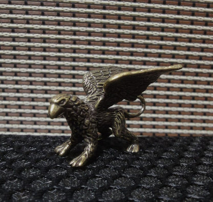 Solid Brass Strong Griffin Figurine Vintage Style Statue for Home Garden Decor