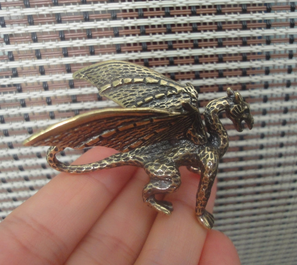 Solid Brass Flying Dragon Figurine Statue For Home Garden Decor