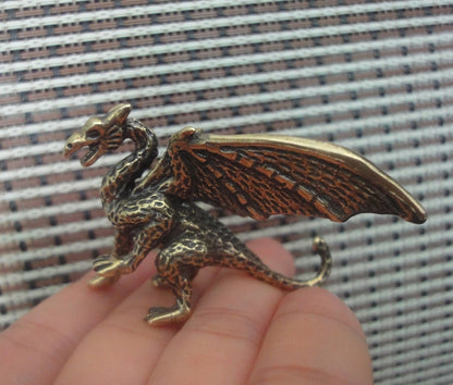 Solid Brass Flying Dragon Figurine Statue For Home Garden Decor