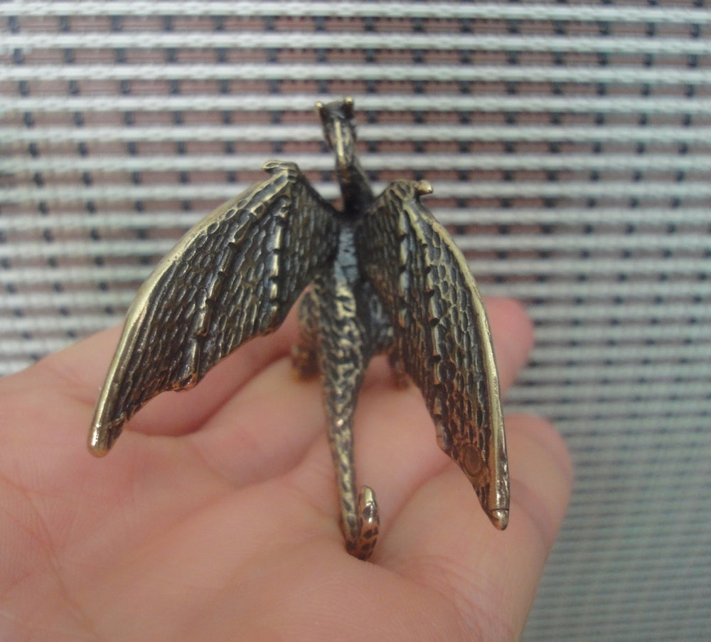 Solid Brass Flying Dragon Figurine Statue For Home Garden Decor