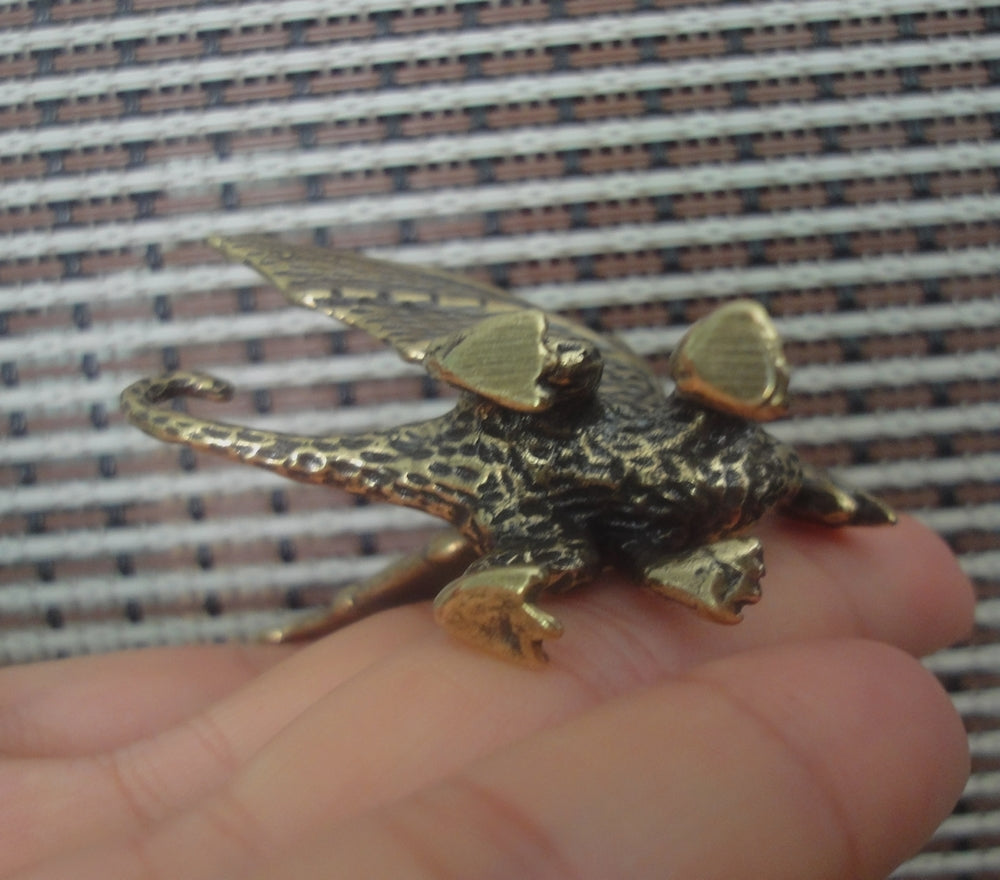 Solid Brass Flying Dragon Figurine Statue For Home Garden Decor