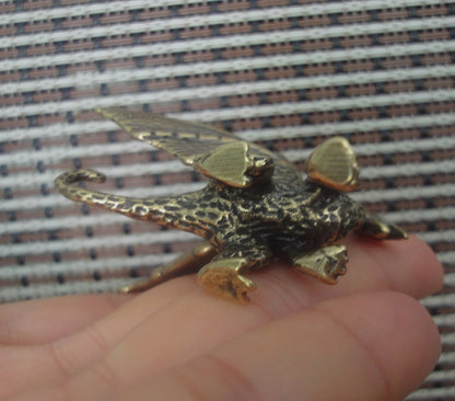 Solid Brass Flying Dragon Figurine Statue For Home Garden Decor