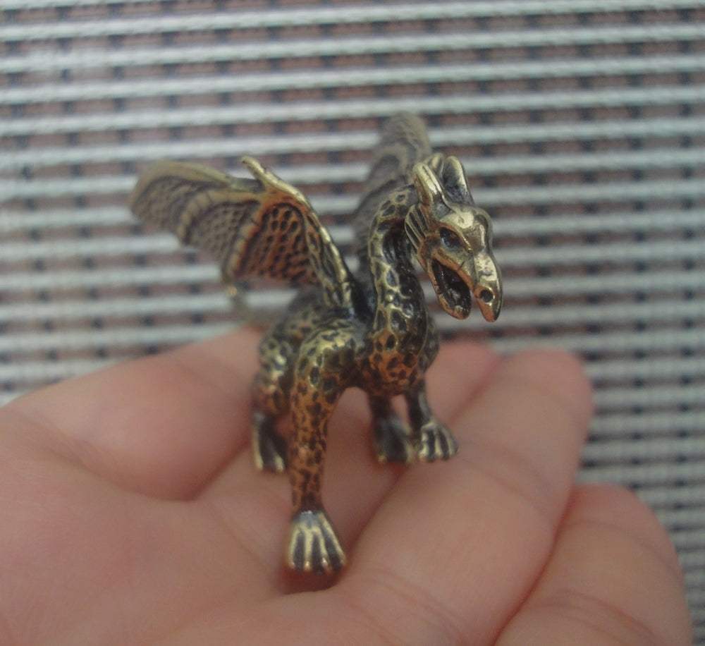 Solid Brass Flying Dragon Figurine Statue For Home Garden Decor