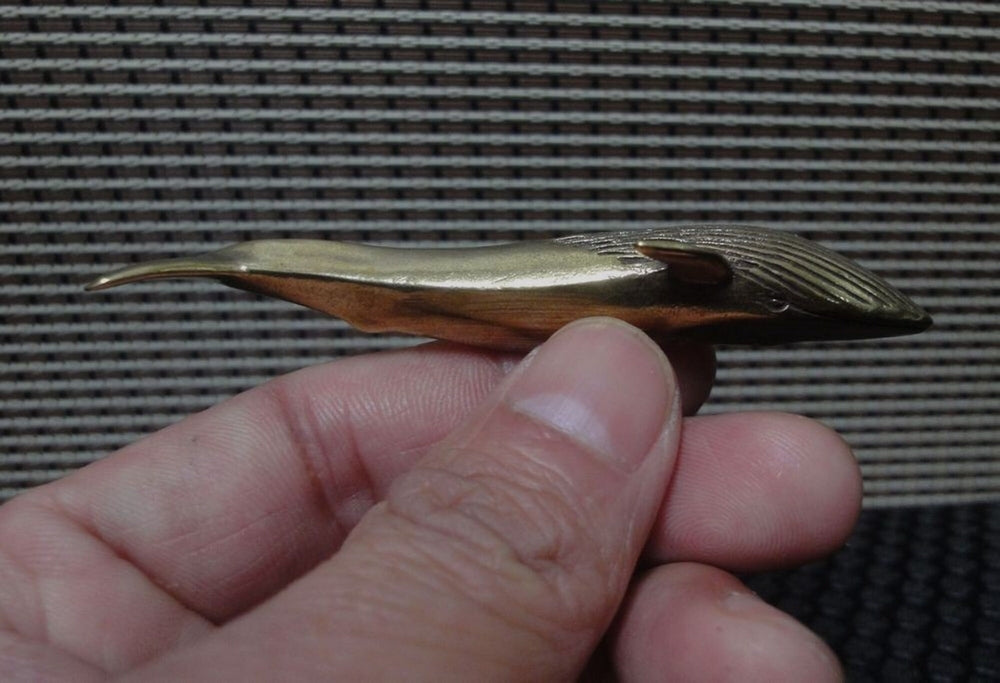 Solid Brass Sea Animal Blue Whale Statue for Home Garden Decoration