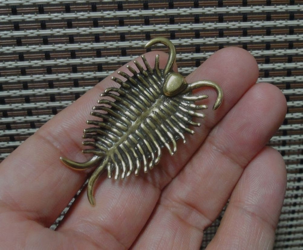 Solid Brass Trilobite Ancient Animal Figurine Statue Home Ornament