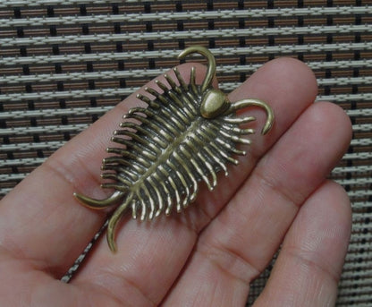 Solid Brass Trilobite Ancient Animal Figurine Statue Home Ornament