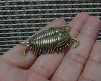 Solid Brass Trilobite Ancient Animal Figurine Statue Home Ornament