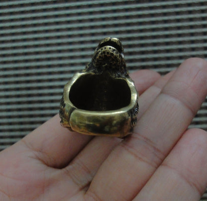 Solid Brass Fierce Dragon Claw Ring Vintage Style 21MM