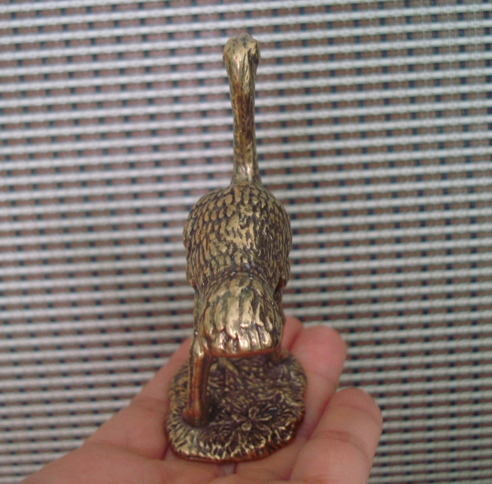 Vintage Style Solid Brass Ostrich Figurine Pure Copper Statue for Garden Decor
