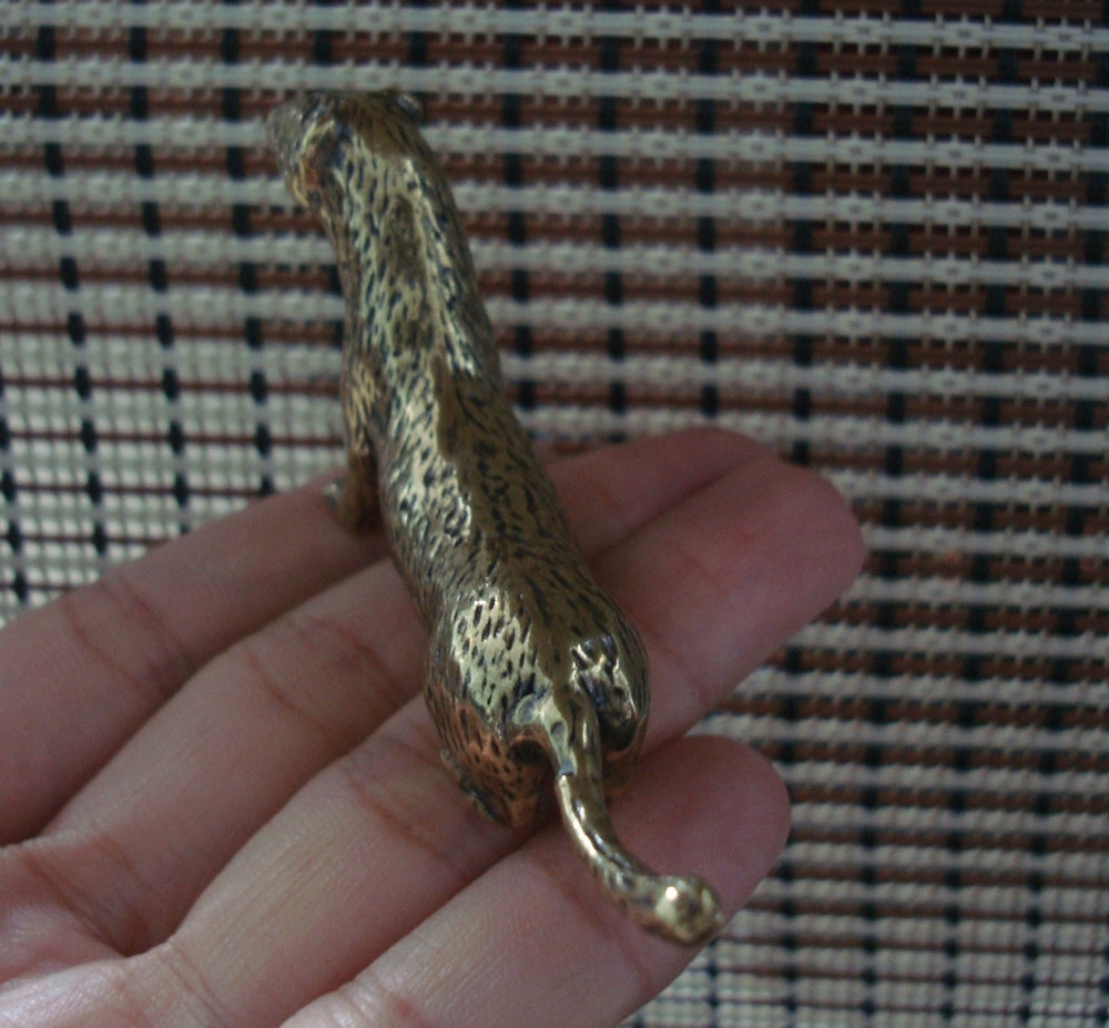 Vintage Solid Brass Weasel Figurine Statue for Home Garden Decor