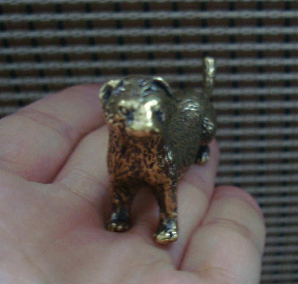 Vintage Solid Brass Weasel Figurine Statue for Home Garden Decor