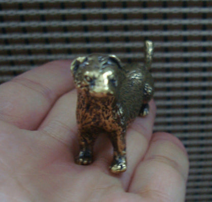 Vintage Solid Brass Weasel Figurine Statue for Home Garden Decor