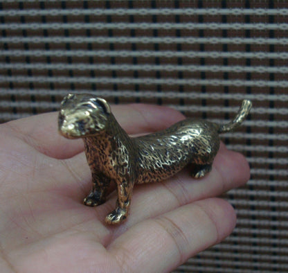 Vintage Solid Brass Weasel Figurine Statue for Home Garden Decor
