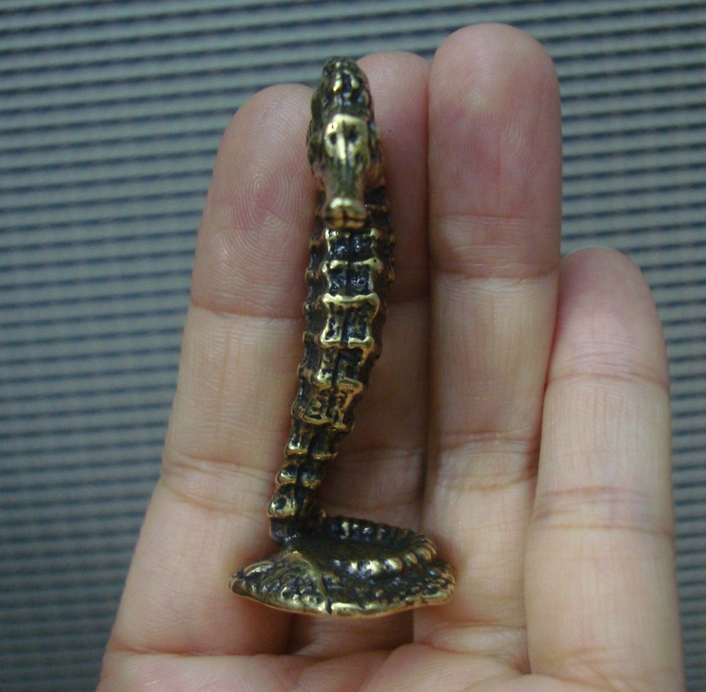 Vintage Solid Brass Seahorse Figurine Statue for Home Garden Decor