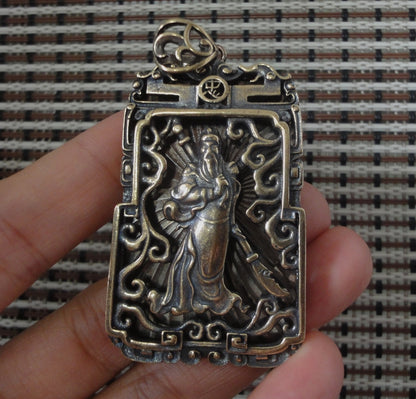 GuanGong Brass Pendant - Traditional Chinese Good Fortune Jewelry