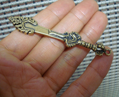 Retro Solid Brass Sword Of Clerical Wisdom Pendant