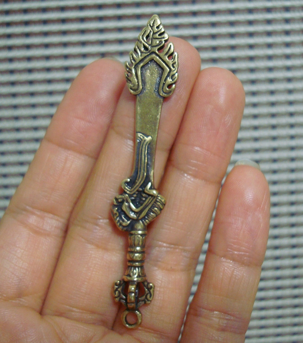 Retro Solid Brass Sword Of Clerical Wisdom Pendant