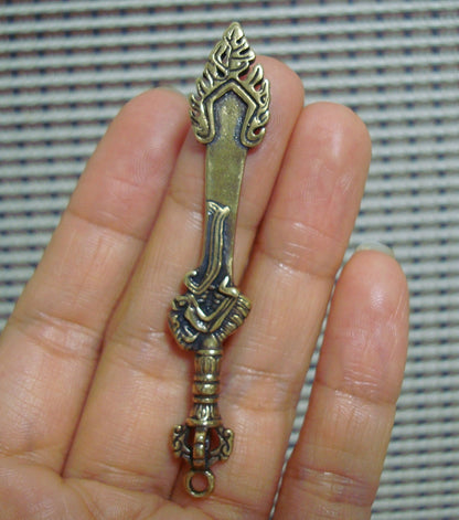 Retro Solid Brass Sword Of Clerical Wisdom Pendant
