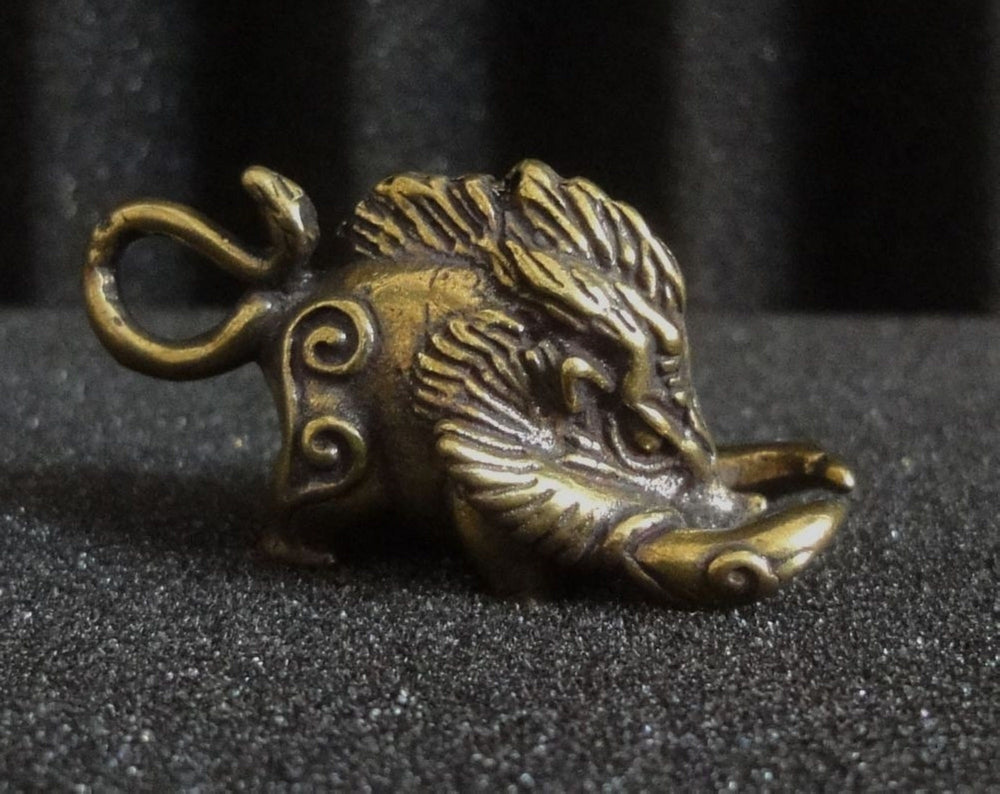 Vintage Style Solid Brass Wild Boar Figurine Animal Statue for Home Garden Decor