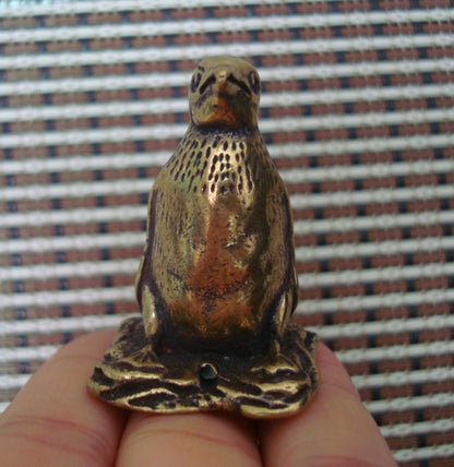 Solid Brass King Penguin Figurine Vintage Style Statue for Home Decor Gifts