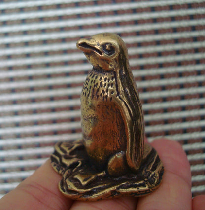 Solid Brass King Penguin Figurine Vintage Style Statue for Home Decor Gifts