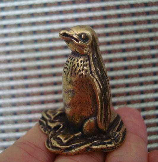Solid Brass King Penguin Figurine Vintage Style Statue for Home Decor Gifts