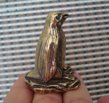 Solid Brass King Penguin Figurine Vintage Style Statue for Home Decor Gifts