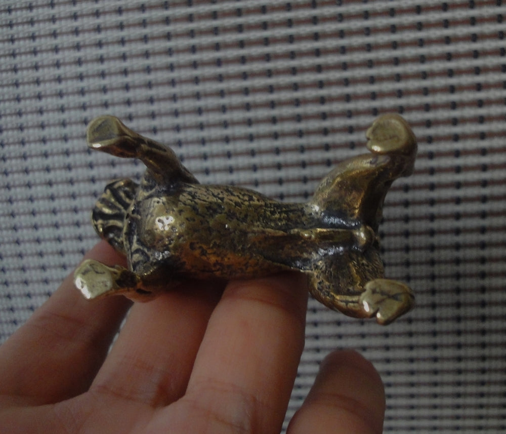 Vintage Solid Brass French Bulldog Figurine: Home Ornament (2.36"x2.25")