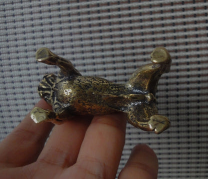 Vintage Solid Brass French Bulldog Figurine: Home Ornament (2.36"x2.25")